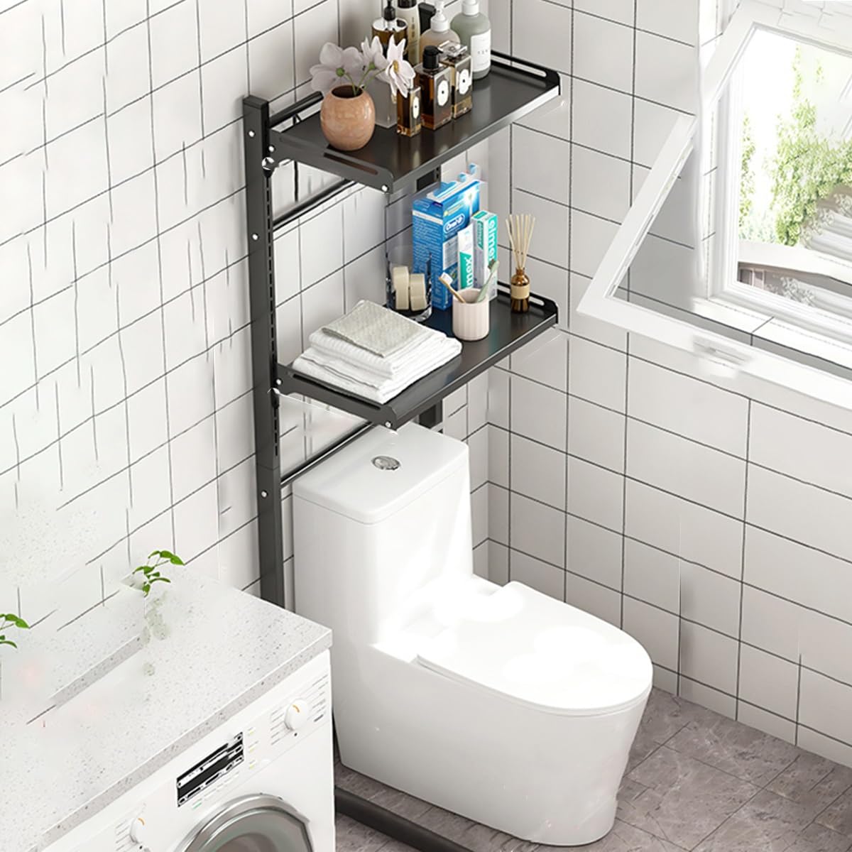 Organizador de baño sobre el Inodoro, Estante de Almacenamiento de 2 Niveles sobre el Inodoro, estantes de baño Ajustables sobre el Inodoro, Estante de Almacenamiento sobre el inod