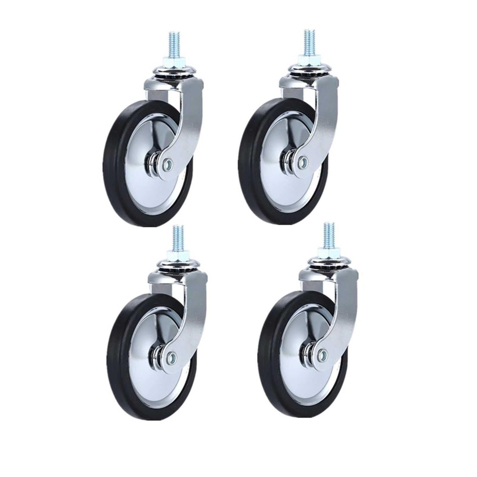 4 sztuki/partia 3-calowe wrzeciono gwintowane chromowane uniwersalne / hamulcowe koło podajne PP wózek jezdny Silent-Wheel Meble (Brake)