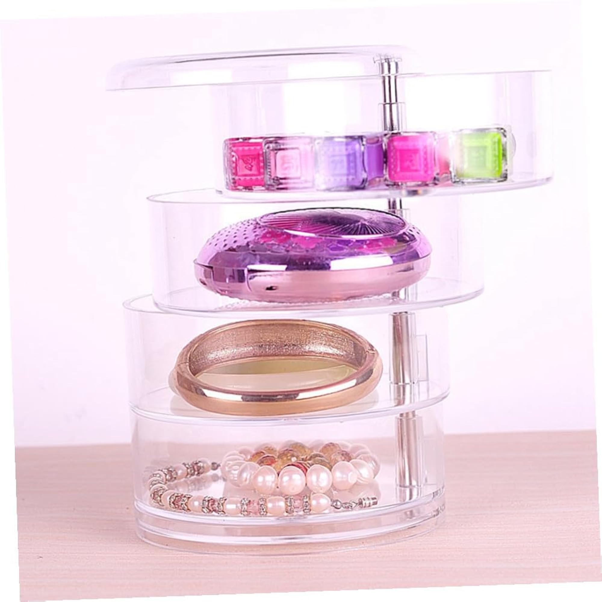 2pcs Transparent Plastic Jewelry Storage Box