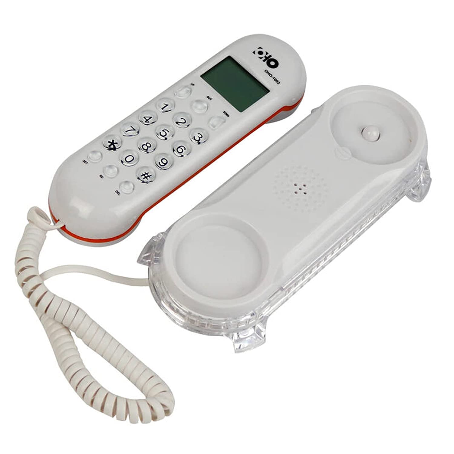 Landline Telephone | Plastic Desktop and Wall Mounted Landline LED Light Telephone Corded Phone for Home Office Hotel (Multicolor) (OHO_1002)-image-20