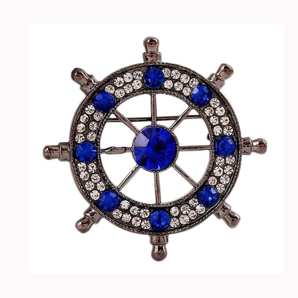 Broszka Broszka, Kobieta Broszka Morskie Wiertło Ster Broszka Przypinka Broszka Kryształowa Broszka Rhinestone Biżuteria Sukienka Szalik Szal