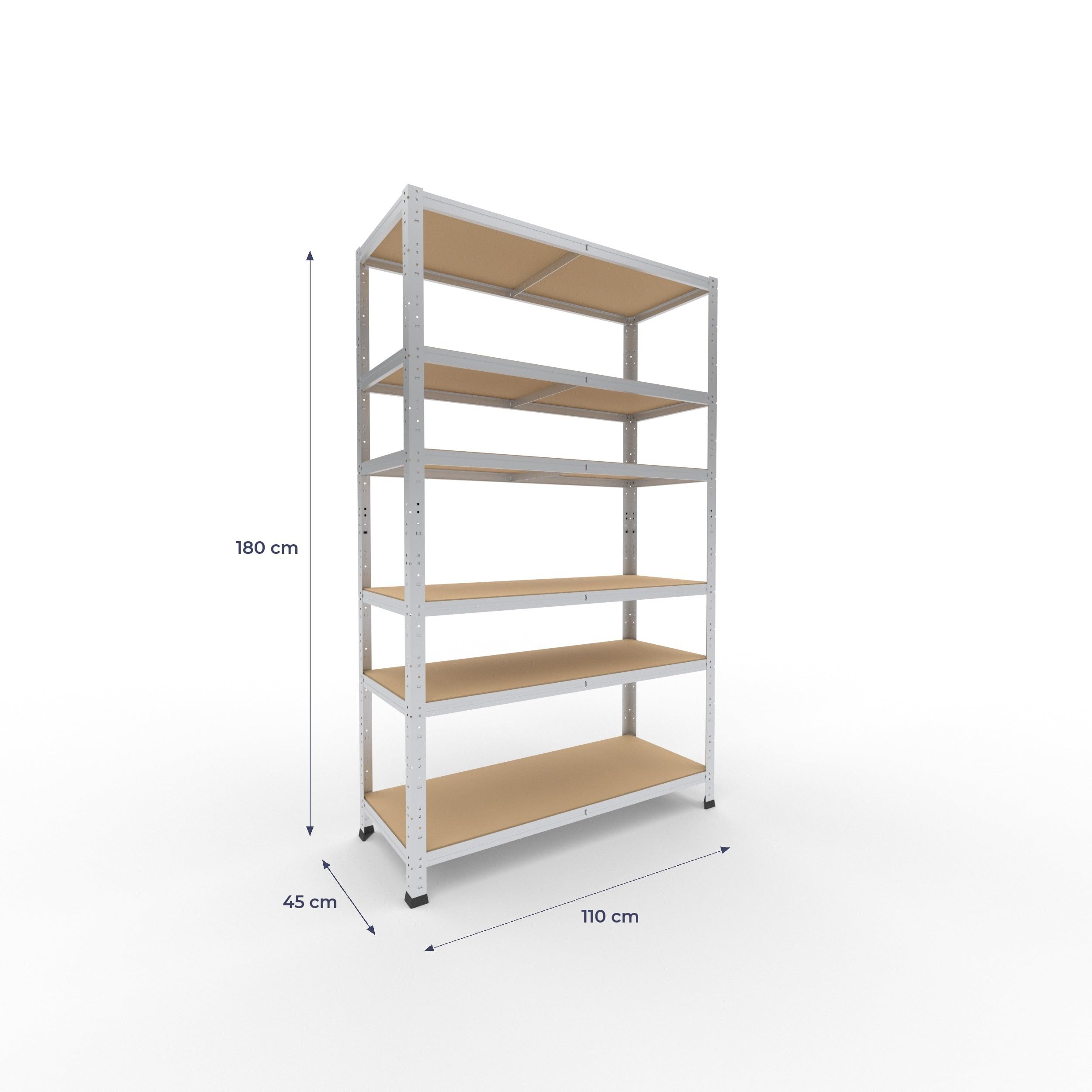 shelfplaza Home 180x110x45cm Estantería Pesada galvanizada: 6x145kg | Estanterías almacenaje · Estanterías metálicas · Estantería cocina · Estantería metálica · Estanterías almacenaje garaje
