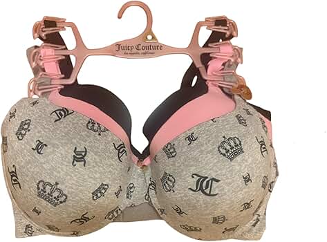 Juicy Couture Sleek & Smooth 3-Pack Bra Size 38DD at Amazon