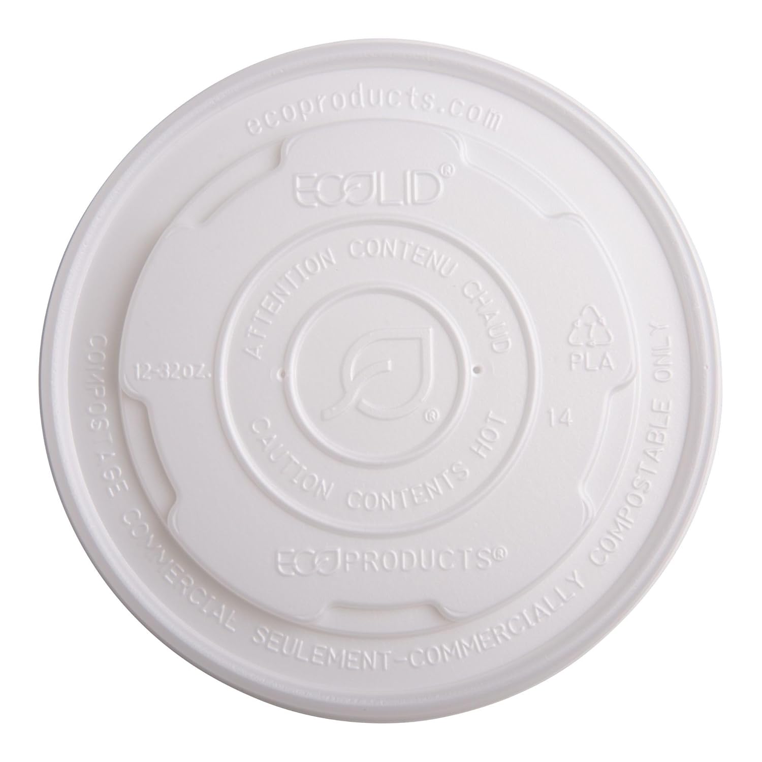 Eco-Products Compostable World Art Soup Container Lids, Case of 500, Fits 12-32oz Soup Containers, Made From CPLA Renewable Plant Based Plastic, For Hot or Cold Food, Clear For Visibility