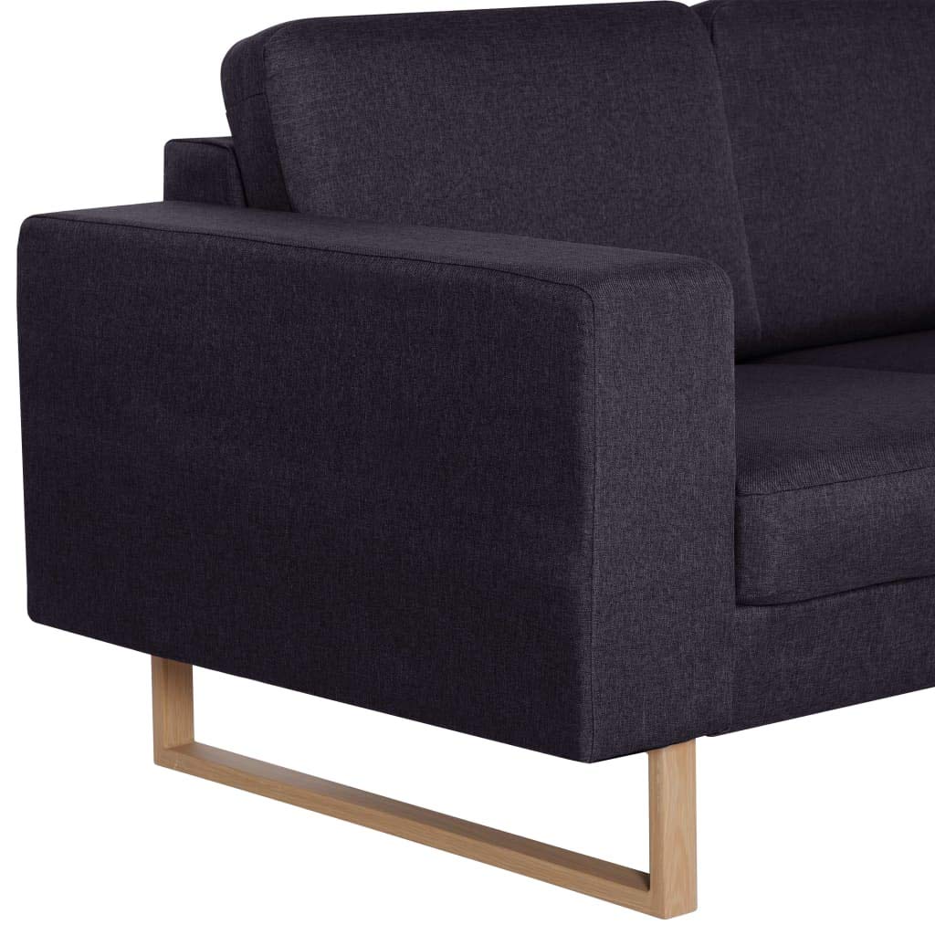 Hothingwell Divano 3 posti tessuto nero | Fodera rimovibile lavabile, tessuto resistente all'usura, telaio in legno solido, 110 kg per sedile