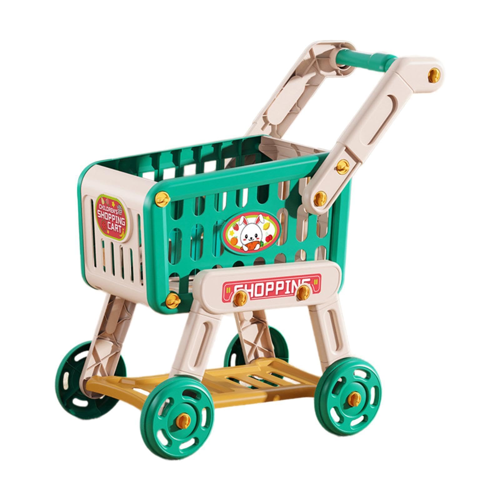 Carrito de Supermercado de Juguete para Niños para Juego Interactivo Y, Verde