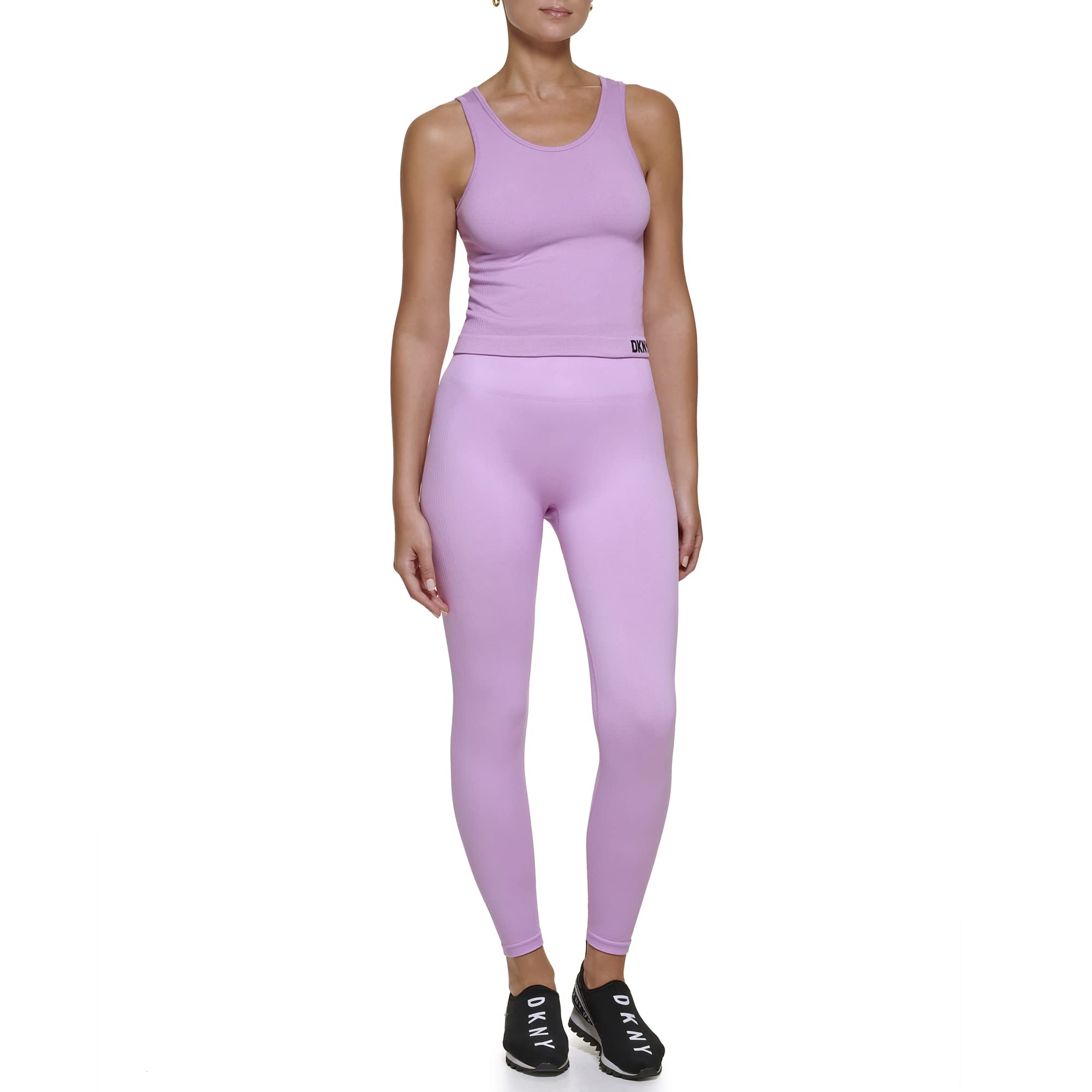DKNY Sport Women's Twill Senza Cuciture Scoop Neck Tank Top, Opaco Donna