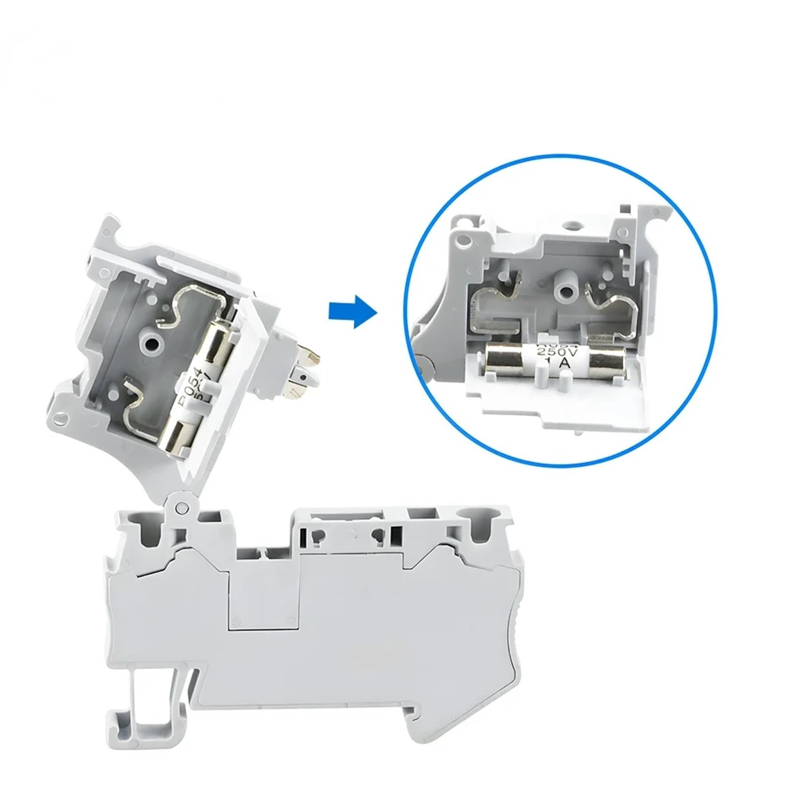 10 pezzi ST 4-HESI 5X20 Morsettiera portafusibile con leva di disconnessione, collegamento a molla, connettore for guida DIN NS 35 ST4-HESI(8P)