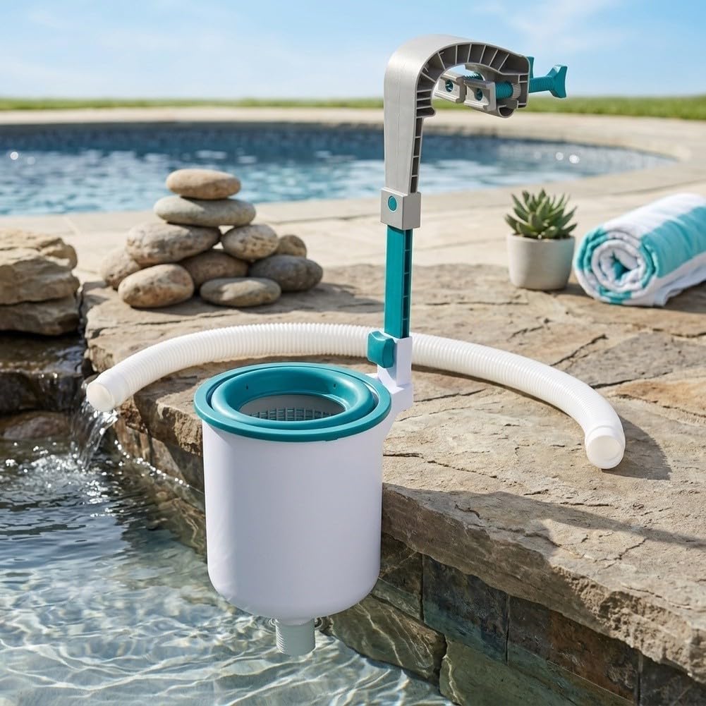 Skimmer per la pulizia fuori terra della piscina, automatico per trappola per foglie con gancio regolabile, per impieghi gravosi per sistemi di pompa filtrante per collettori di detriti in