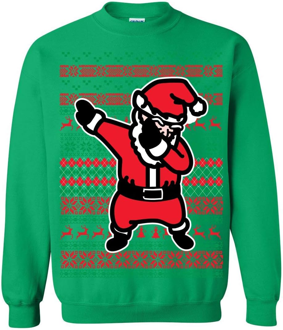 Memetic Ugly Christmas Sweater Dabbing Santa Claus Unisex Sweatshirt