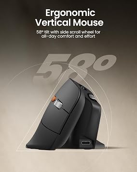 ProtoArc EM11 Pro Ergonomic Vertical Mouse for Large Hands with Side Scroll