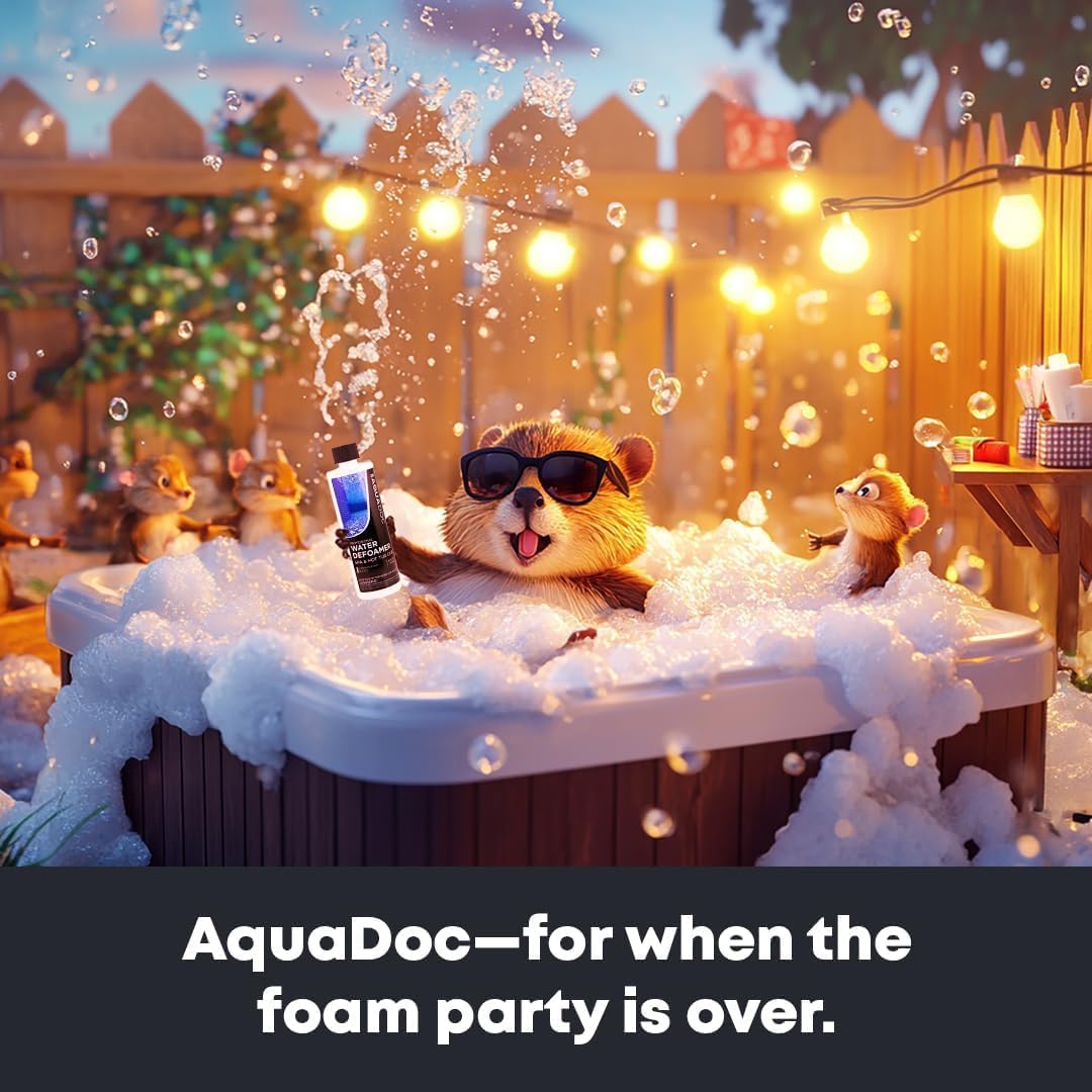 Hot Tub Defoamer - Spa Defoamer for Hot Tub Owners 32oz (2 Pack), Spa Anti Foam to Keep Foam Down, Hot Tub Chemicals Made in USA - AquaDoc