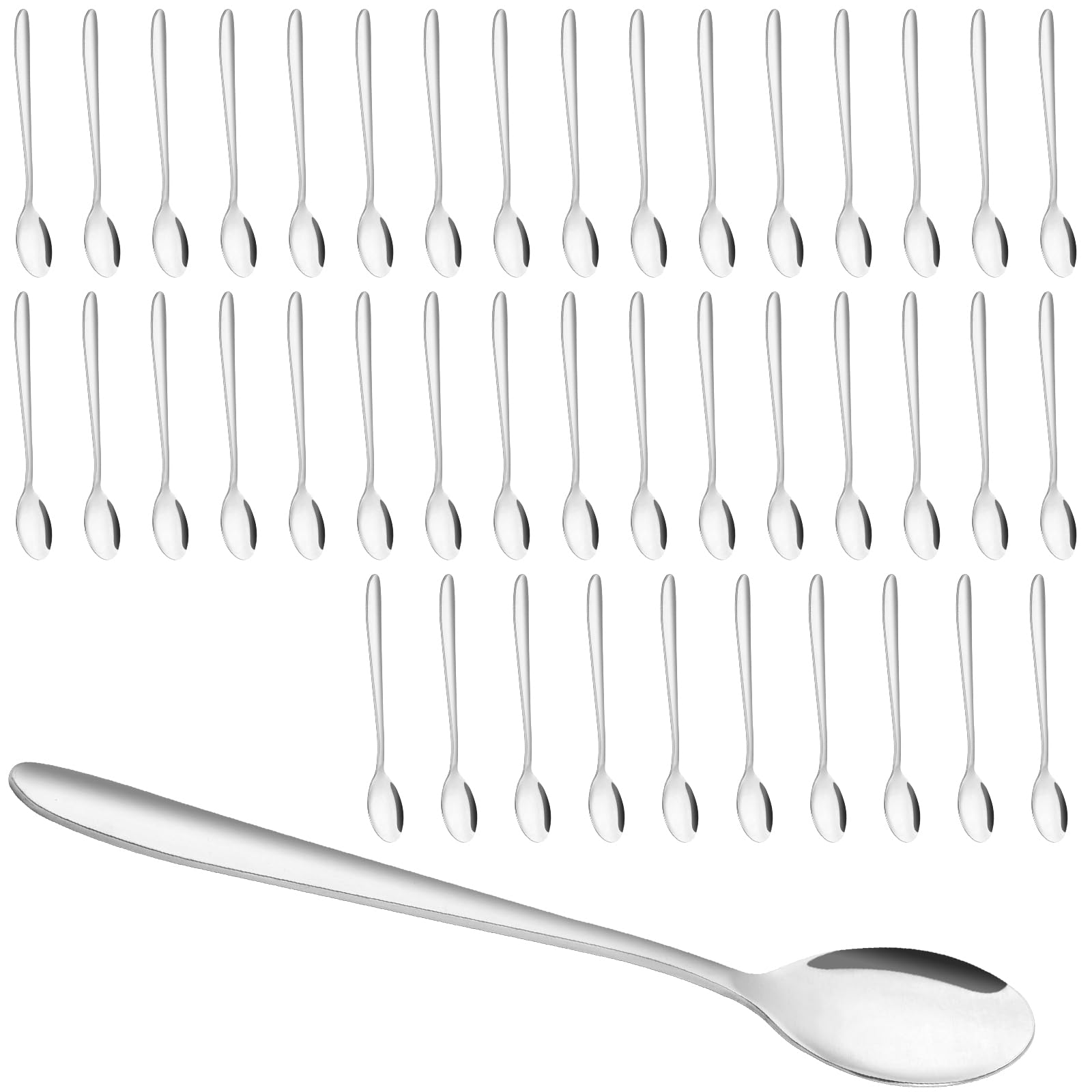 40 cucchiaini da tè, 15 cm, piccoli cucchiai in acciaio inox, cucchiaini da caffè, cucchiai da zuppa, cucchiai lucidati a specchio, lavabili in lavastoviglie, cucchiai da dessert argentati per
