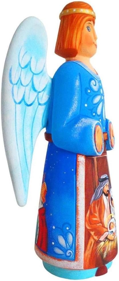 BestPysanky Nativity Scene Ukrainian Hand Carved Solid Wood Figurine 10 Inches