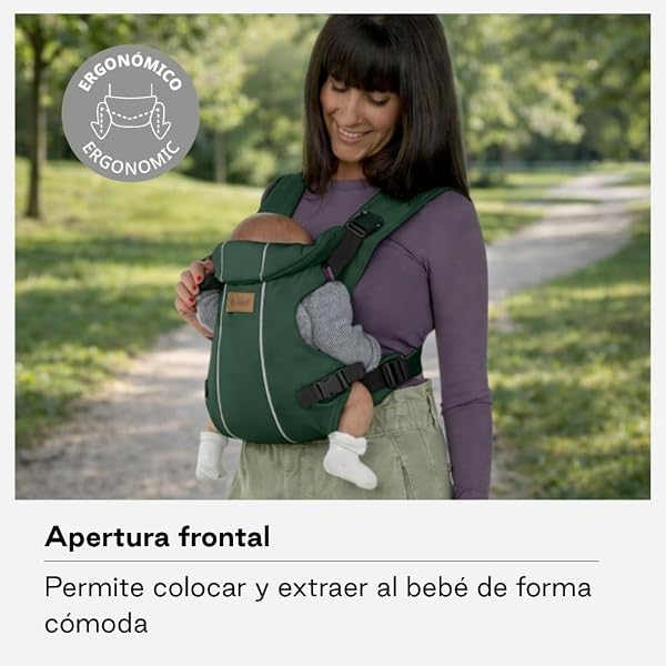 Jané Dual Marsupio Ergonomico Neonato, dalla Nascita (3,5–15 kg), 3 Posizioni, Imbottito e Traspirante, Verde - 3