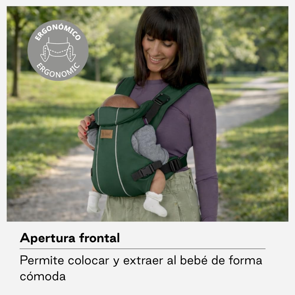 Jané Dual, nosidełko dla niemowląt, ergonomiczny plecak dla niemowląt, do 15 kg, 3 pozycje, oddychający i wyściełany, zielony