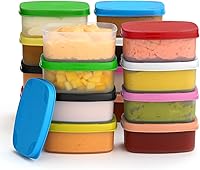 Vista 11 de Recipientes para condimentos con tapas, paquete de 8 unidades, 1.3 onzas. Recipiente para aderezo para ensalada para llevar, pequeños recipientes