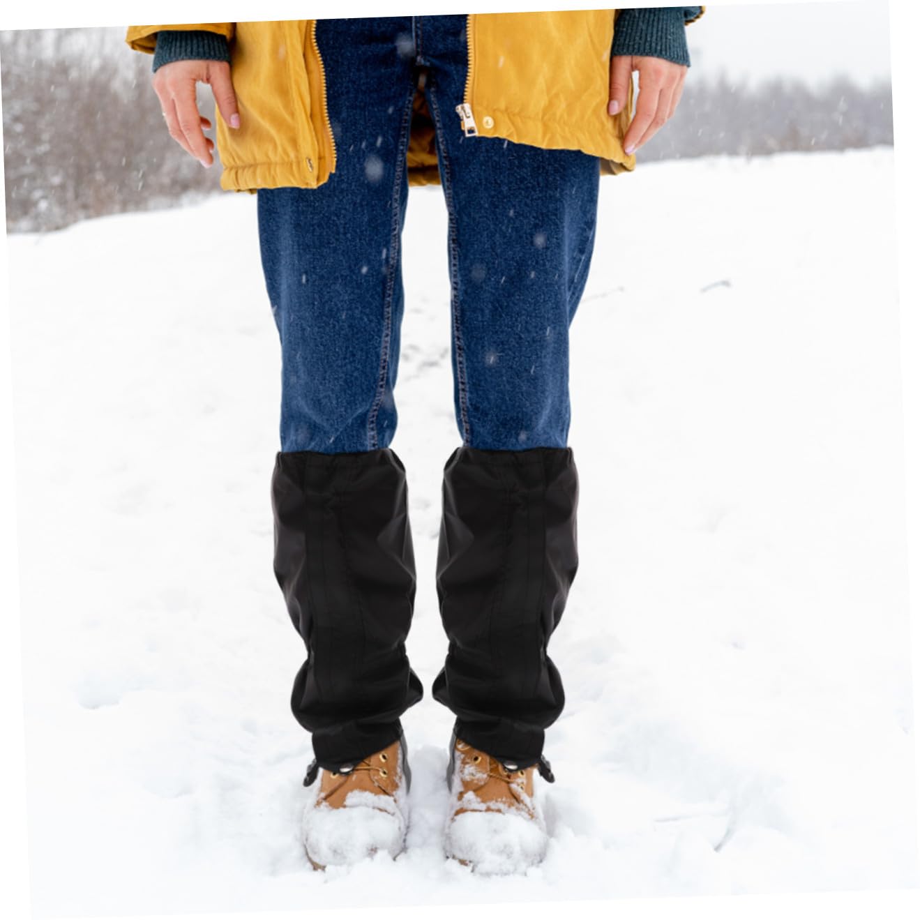 Toyvian Leggings Alpinistica per Ghette Escursionismo Gamba Nevicare Uomini Protettore Gheter Ghetta da Neve Coprigambe Antineve Paragambe Invernale Panno Oxford Nero
