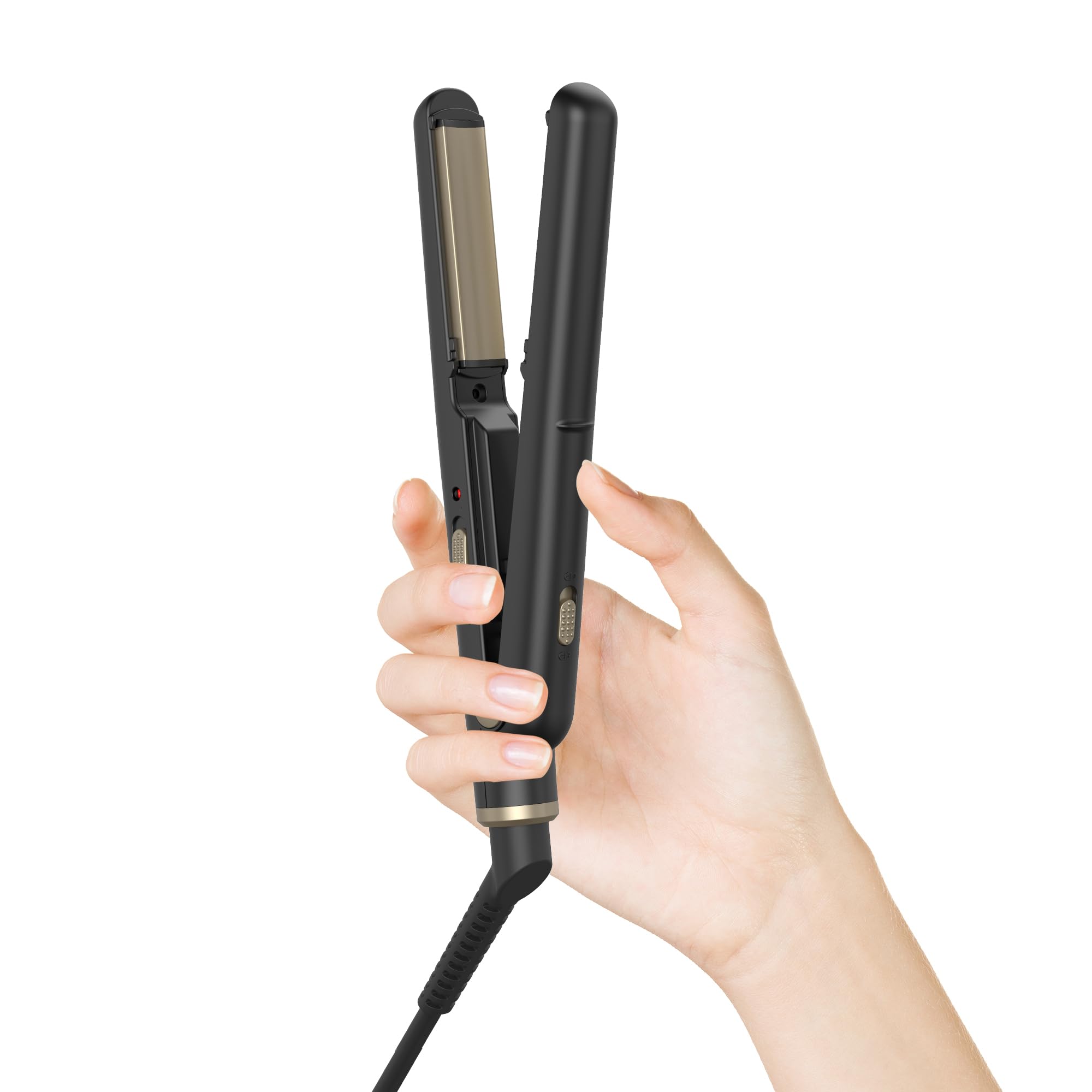 OKWRAP Glätteisen Mini Keramik-Heizplatte, 2-in-1 Mini Haarglätter mit Ionen Technologie