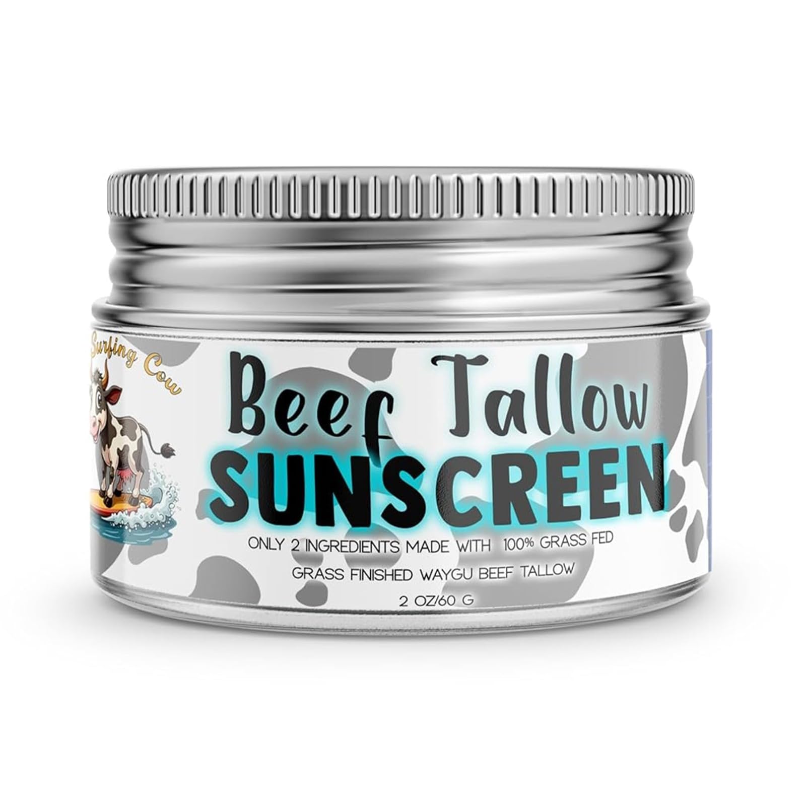 Get Wavy Organics Beef Tallow Sunscreen SPF 30 – Organic Mineral Sunblock with Zinc Oxide | Non-Greasy 2-in-1 Moisturizer & Sunscreen | Natural UV
