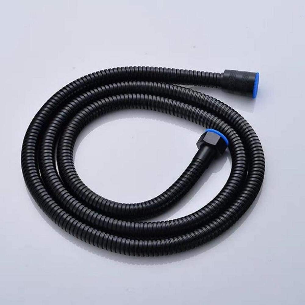 Manguera de ducha flexible negra mate de 1.5 metros con junta de acero inoxidable
