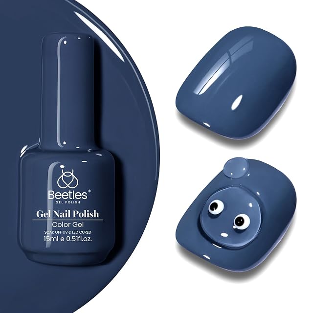 Beetles Gel Polish US Beetles Blue Gel Nail Polish 15ML Soak Off UV Gel for Fall Nail Art DIY