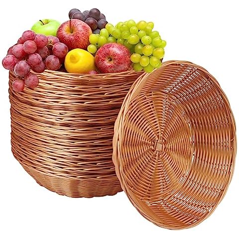 GNIEMCKIN 12 Pack Poly Wicker Baskets Cover