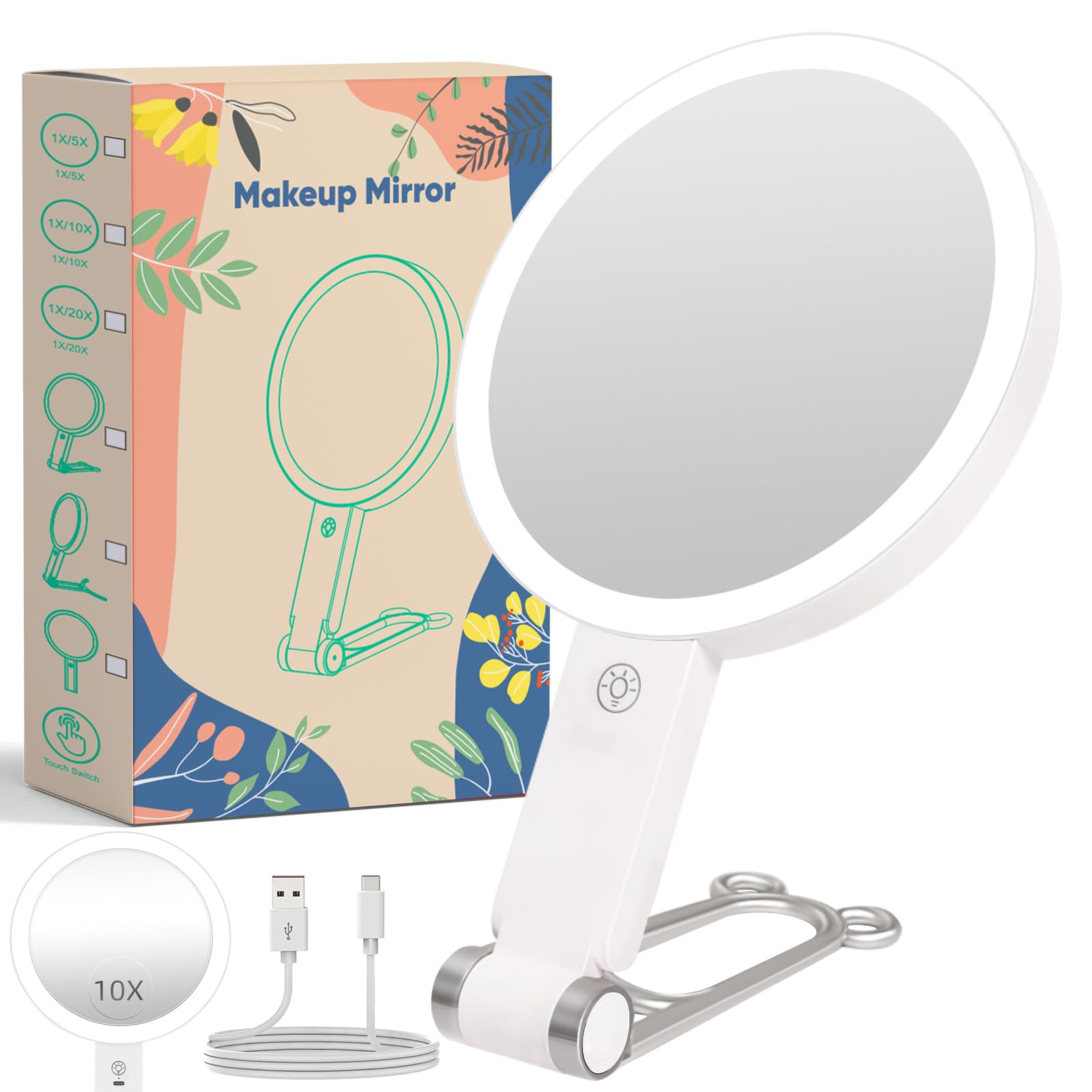 Miroir de voyage avec lumière pour un maquillage parfait en déplacement et en vacances
