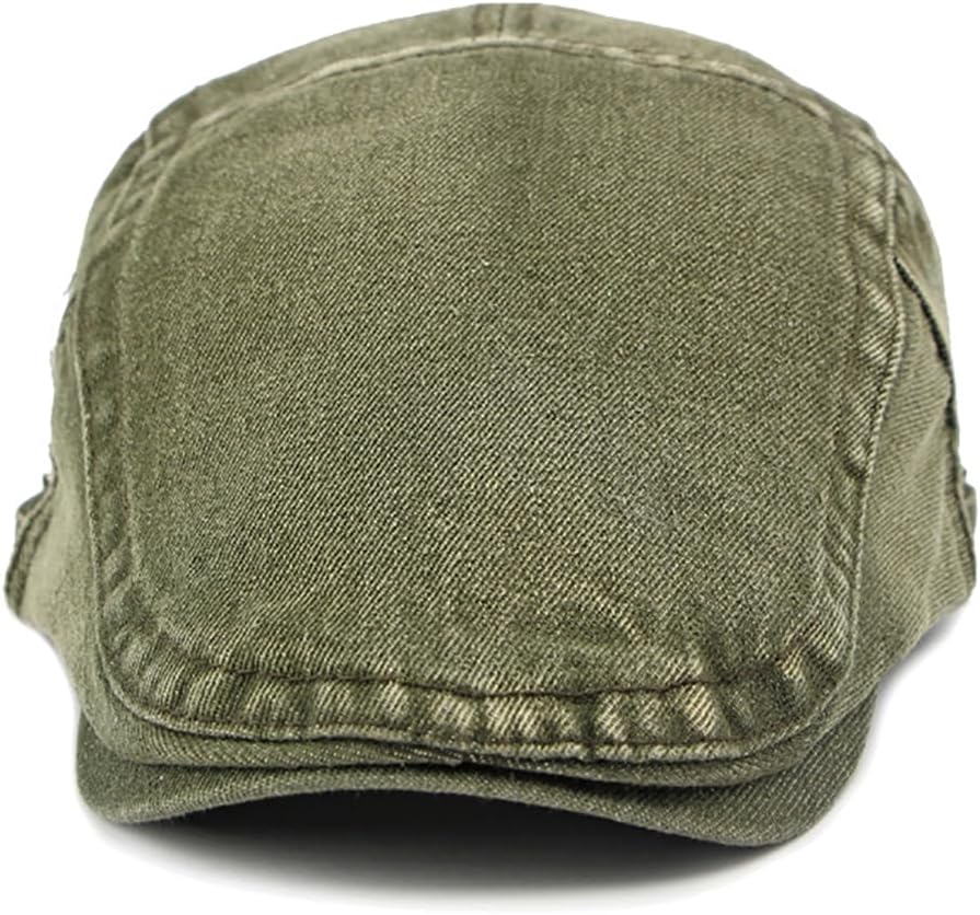Newsboy Cap for Men Adjustable Flat Ivy Gatsby Cabbie Driving Hat Breathable Denim Cotton Golf Cap - Image 3