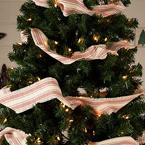 Sleigh-Bells-Ring-Ticking-Stripe-Christmas-Tree-Garland-9-Long-Farmhouse-Christmas-Red-Cream-Country-Holiday-Decor Sleigh Bells Ring Ticking Stripe Christmas Tree Garland 9 Long Farmhouse Christmas Red Cream Country Holiday Decor