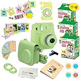 Fujifilm Instax Mini 9 Instant Camera Lime Green w/ Instant Films (60 Pack) + A14 Pc Deluxe Bundle for Camera