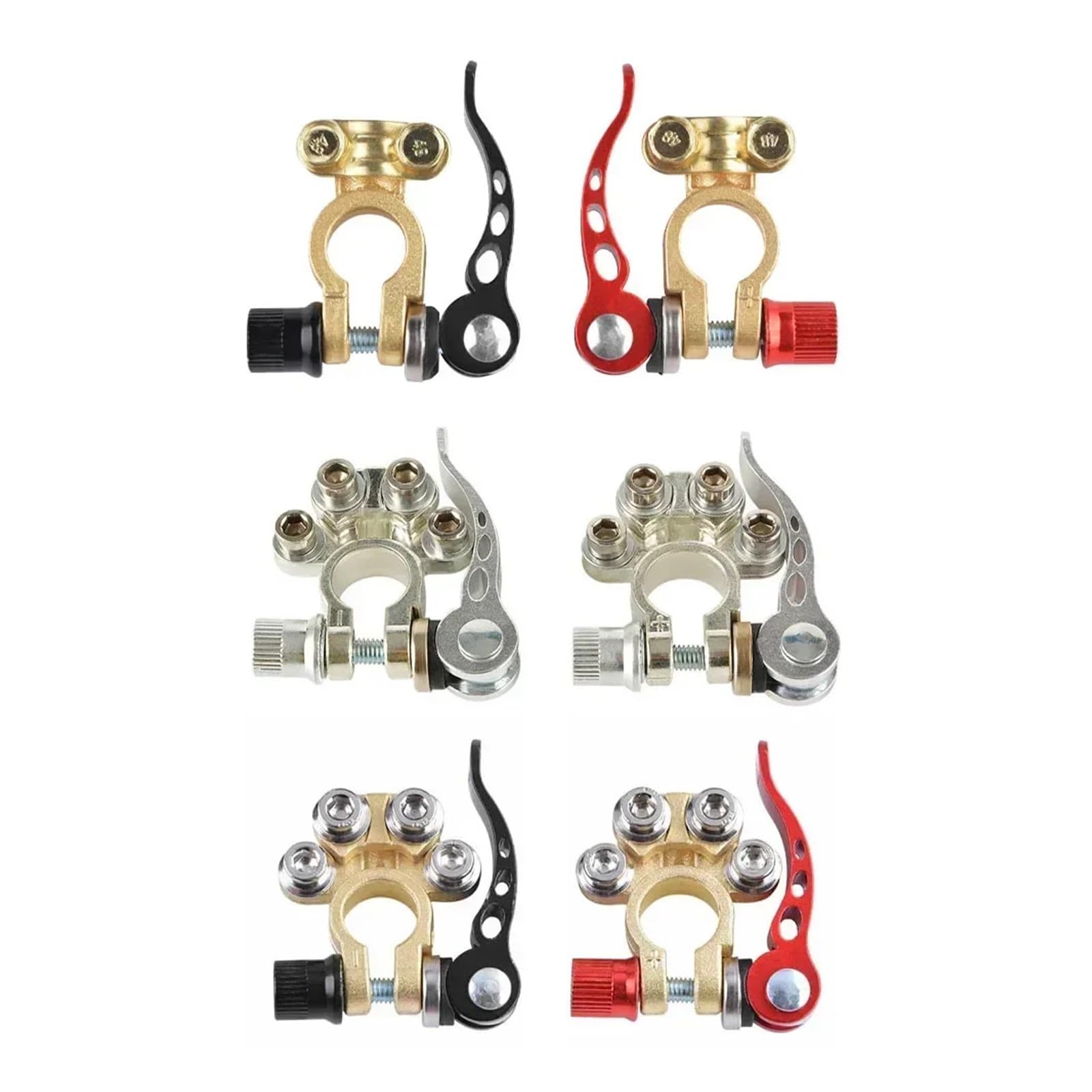 Connecteur à pince pour borne de batterie Connecteur de Terminal de batterie automatique 12V 24V, Bornes de batterie, adaptateur de Terminal de câble, pinces en cuivre, vis à Clip(Style 2-16)