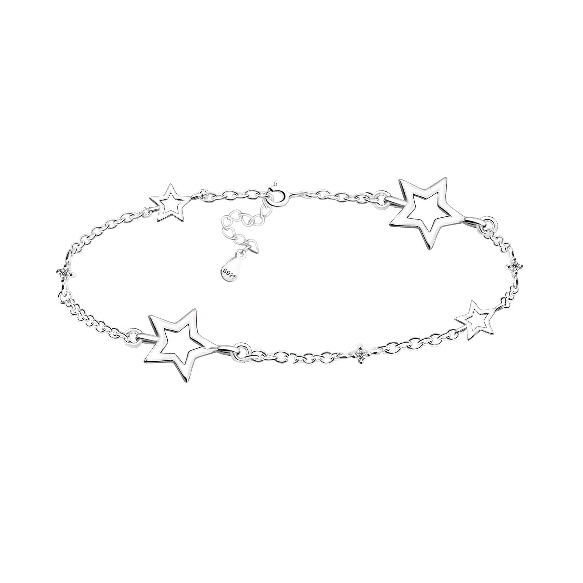 Sofia Milani - Bracciale da Donna in Argento 925 - con Pietra Zircone - Ciondolo a Stella - B0266