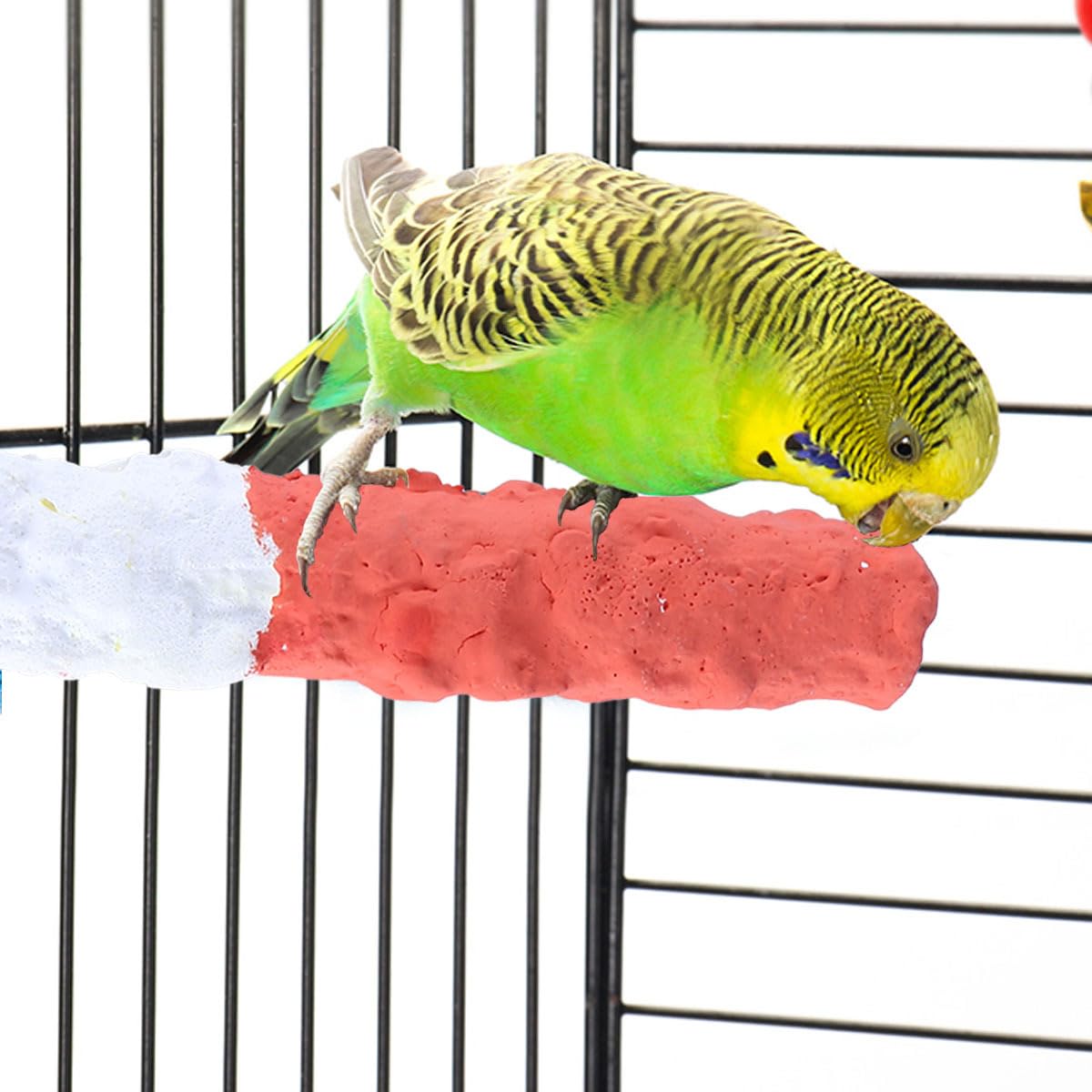 1 pcs Bird Parrot Stand Perches, Cuttlebone Perch Standing Pole Bird Perch, Bird Toys for Parrots- Bird Cage Accessories 1 2