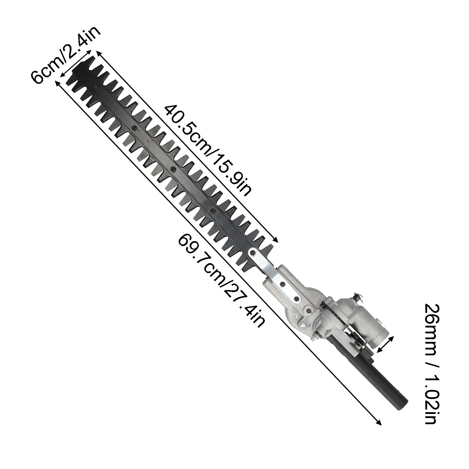 HEEPDD Cabezal de Corte de Setos, Portátil, 26 Mm, 9 Dientes, Cabezal de Corte de Setos con Orificio Redondo para Podar Setos