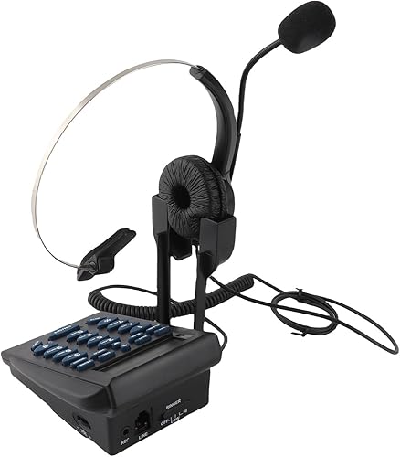 Miniatura 9 de Teléfono de centro de llamadas con auriculares, teléfono multifuncional con cable con cancelación de ruido y pantalla de llamadas entrantes,