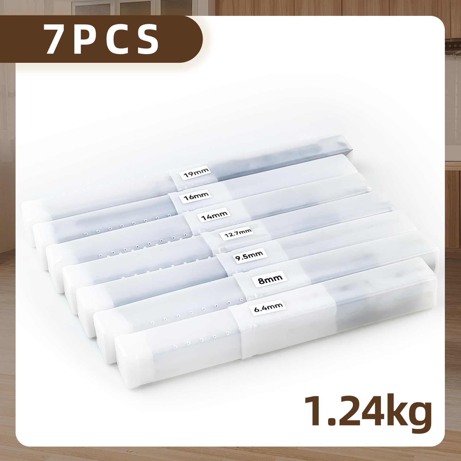 Juego de 7 brocas para agujeros cuadrados, brocas HSS para carpintería, brocas cuadradas para avellanar, cinceles para madera, herramientas para agujeros cuadrados de 6,4/8/9,5/10/12,7/14/16 mm