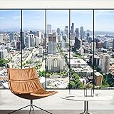 SIGNFORD Wall Mural 3D Cityscape Removable Wallpaper Wall Sticker for Bedroom Living Room - 100x144 inches