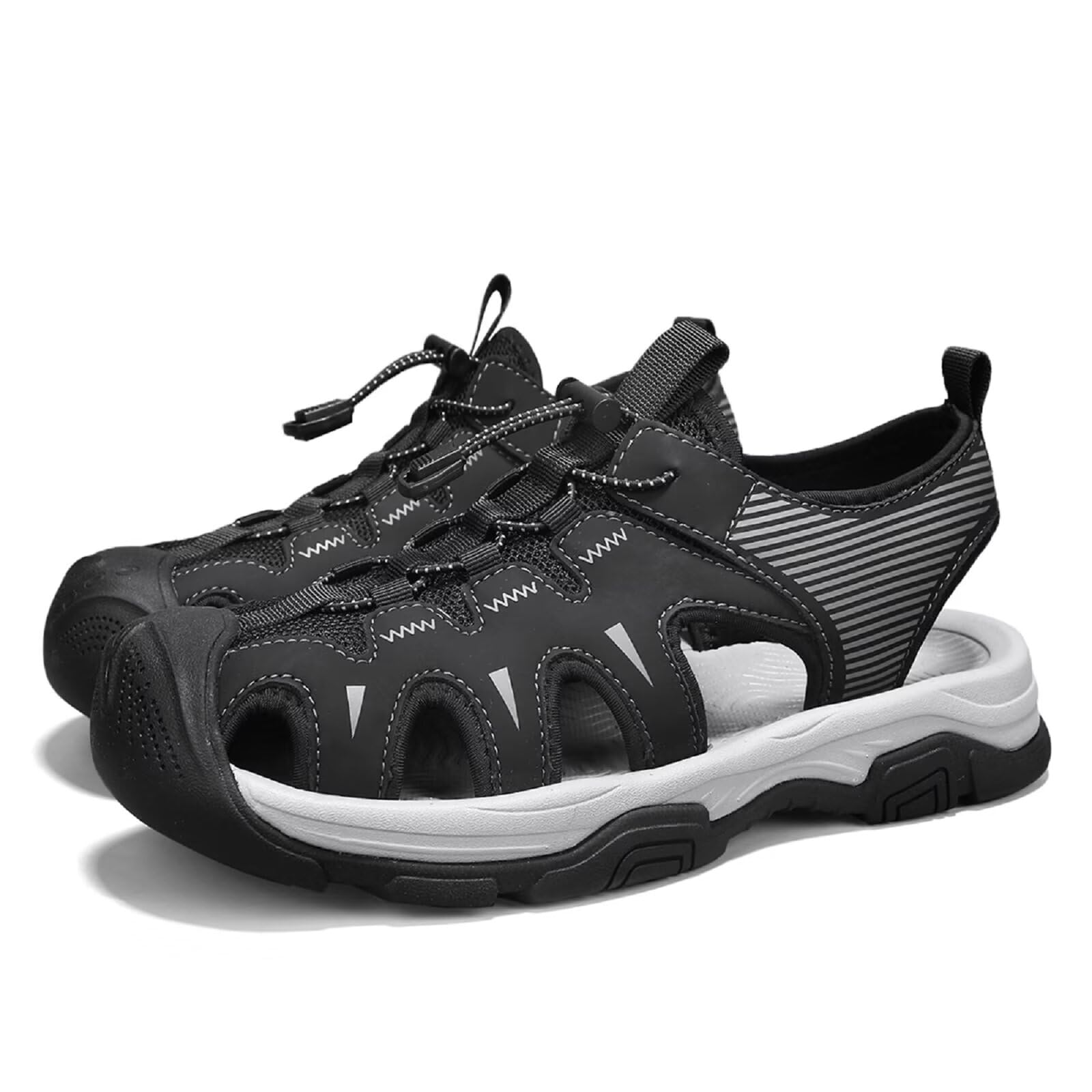Hombre Sandalias de Verano Deportivas para Senderismo Deportivas Zapatos Trekking Casual Zapatos de Montaña Cuero Sandalias de Playa Antideslizante