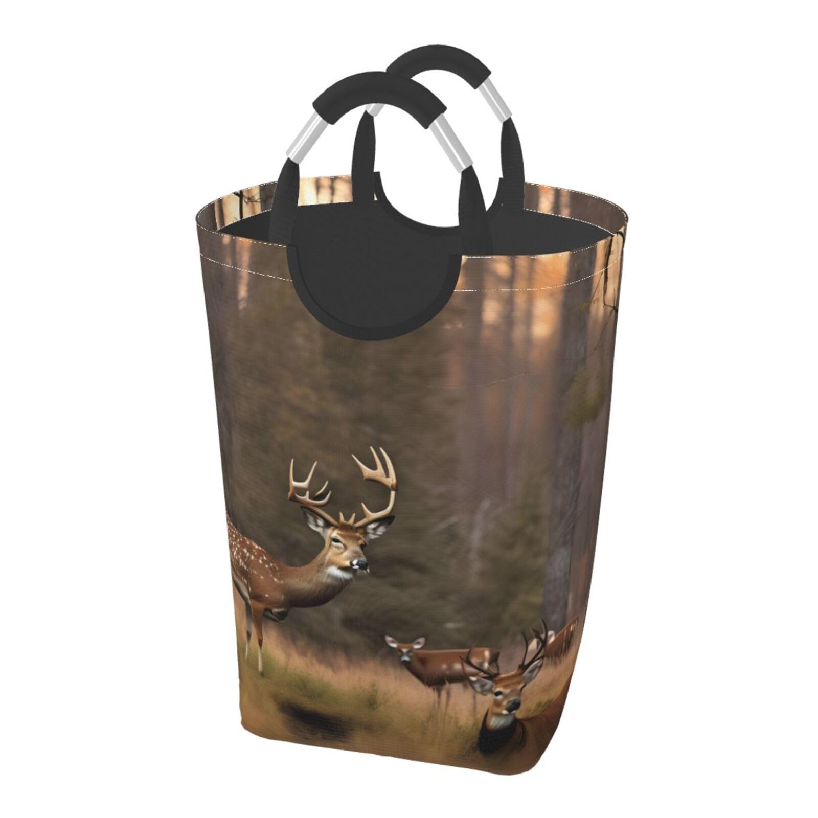 Sac à linge pliable motif cerf idéal pour organiser le dortoir étudiant
