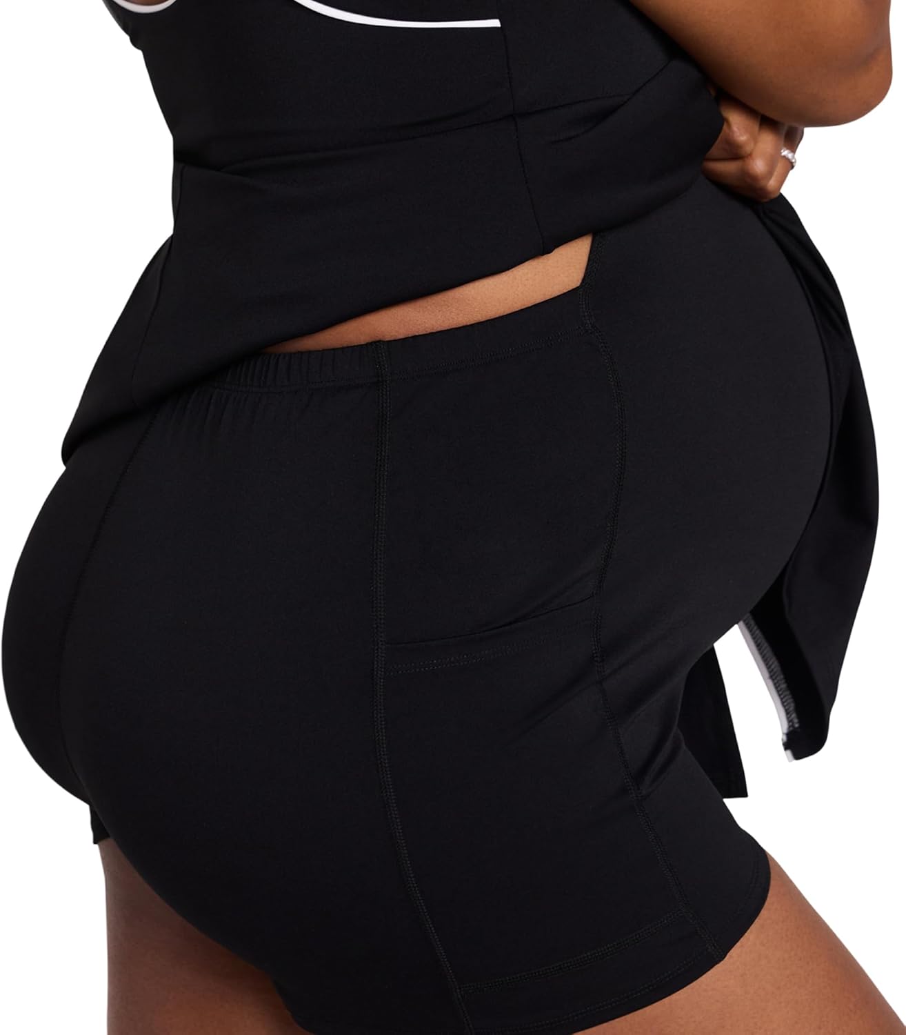 Motherhood Maternity Women's Sleeveless Active Scoop Neck Pregnancy Tennis Dress with Built-in Shorts and Side Pockets