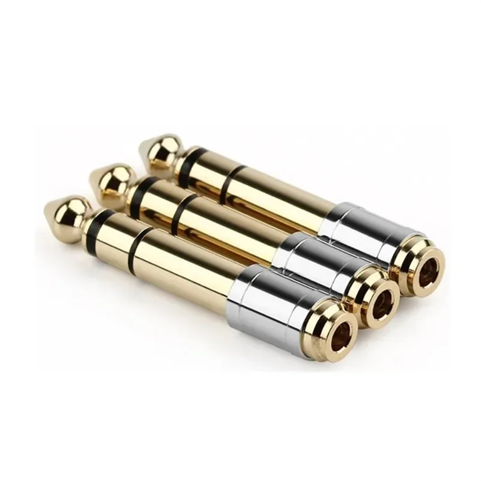 Jack 3,5 do 6,35 adapter audio 6,5 mm do 3,5 mm konwertery męskie złącze żeńskie wtyczka słuchawkowa 6,3 mm (rozmiar: 5 szt., kolor: srebrny)