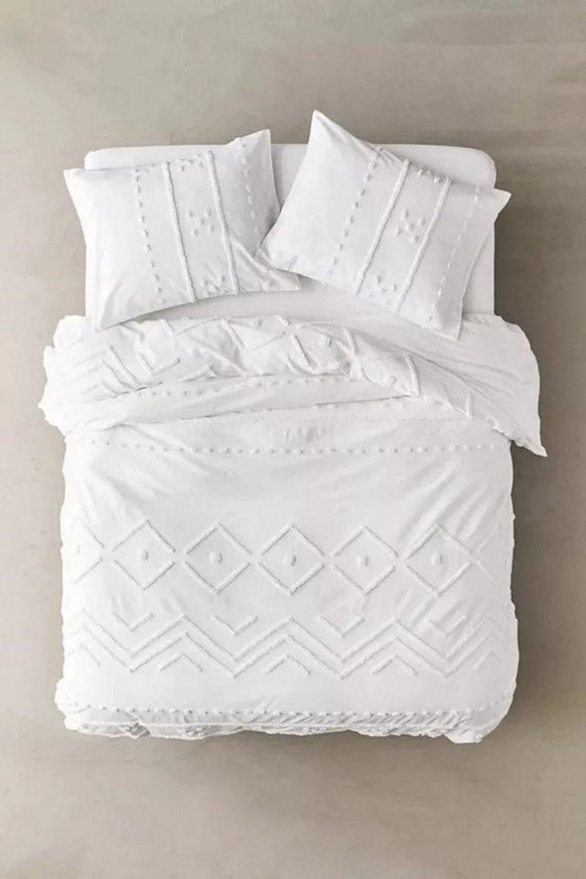 Funda nórdica con mechones INDACORIFY, juego de cama boho lavado con 2 fundas de almohada
