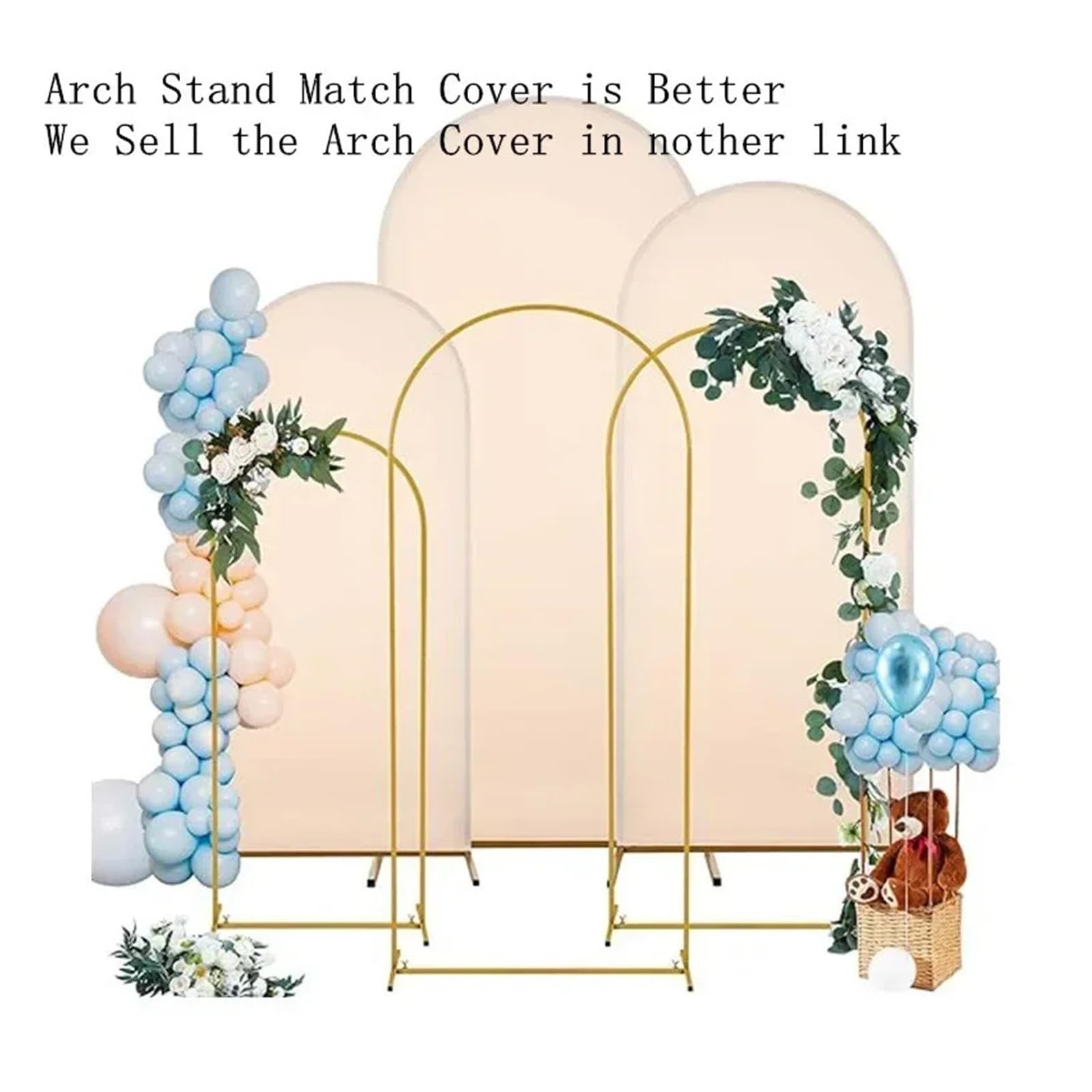 Soporte para cartel de bienvenida de boda Soporte de arco boda dorado, marco globos decoración fiesta(6FT 80x180cm)