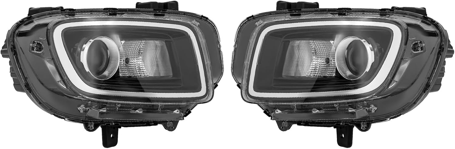 1 Pair Halogen Headlight Assembly for 2020 2021 2022 2023 Hyundai Venue (No Turn Signal Light/Side Marker Light) Headlamp Direct Replacement Left + Right Side 92102-K2200, 92101-K2200