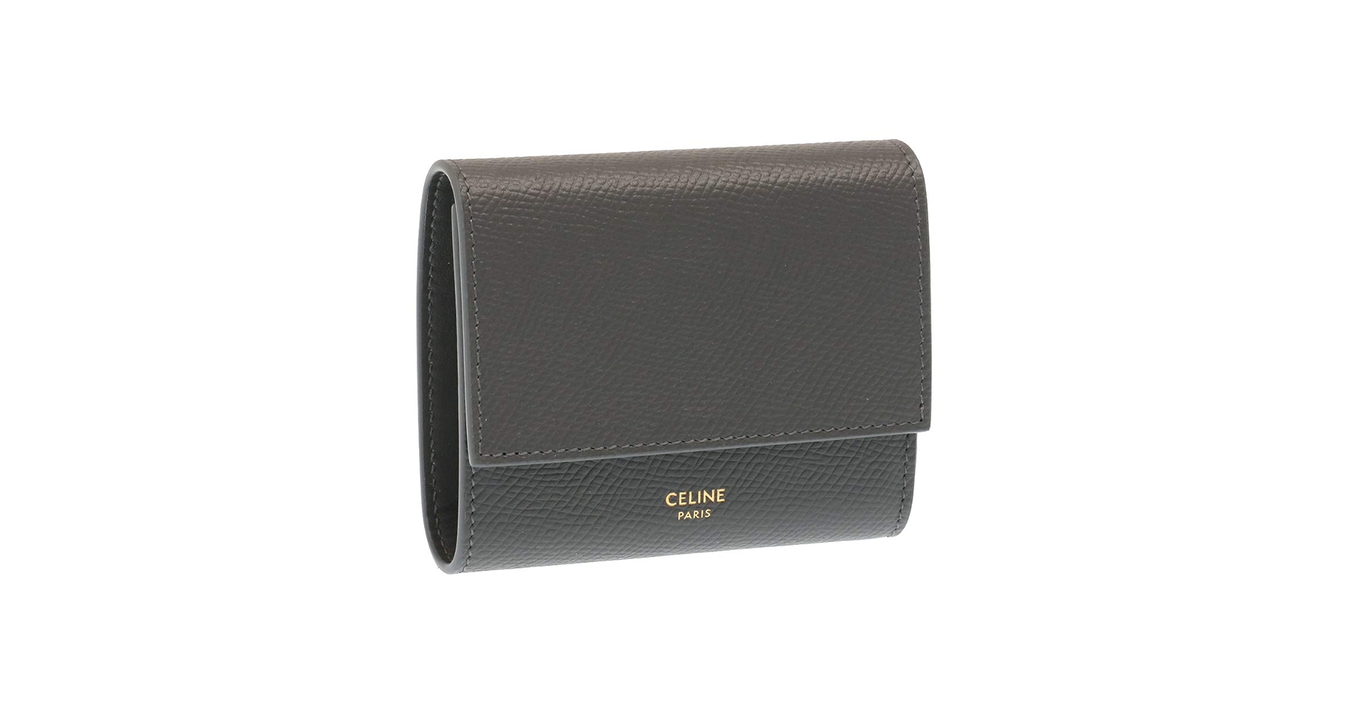 【新品・未使用】CELINE small Trifold Walvet Auth CELINE Small Trifold Wallet - Brown Leather Trifold