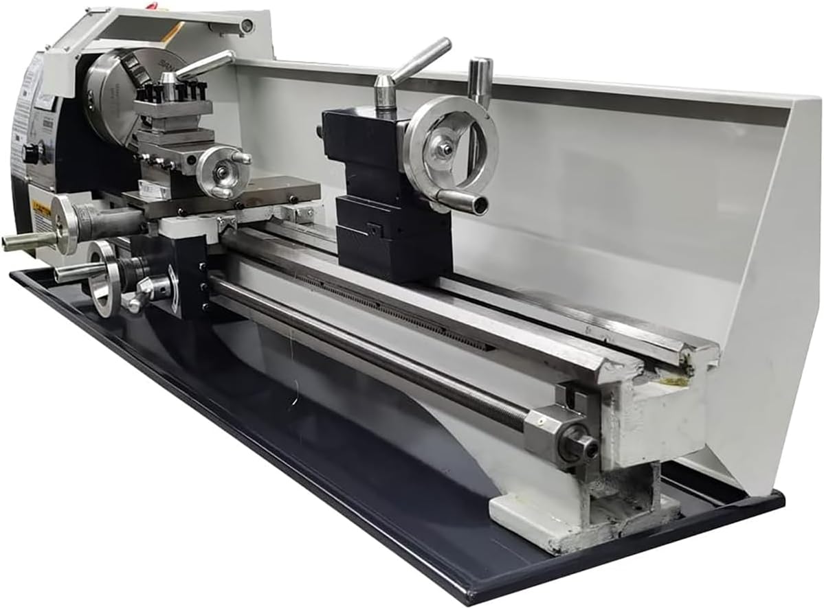 Mini Metal Lathe Machine, 900W Precision Benchtop Power Metal Lathe, 50-2500 RPM Continuously Variable Speed, with Metal Chuck Tool Box for Processing Precision Parts Metal Turning