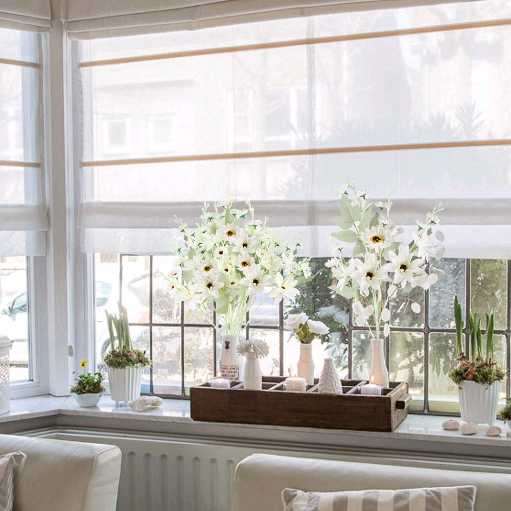 3 Pezzi Fiori di Seta Artificiale Margherita di Seta Artificiale Gerber Margherita Finto crisantemo Piante finte Bouquet