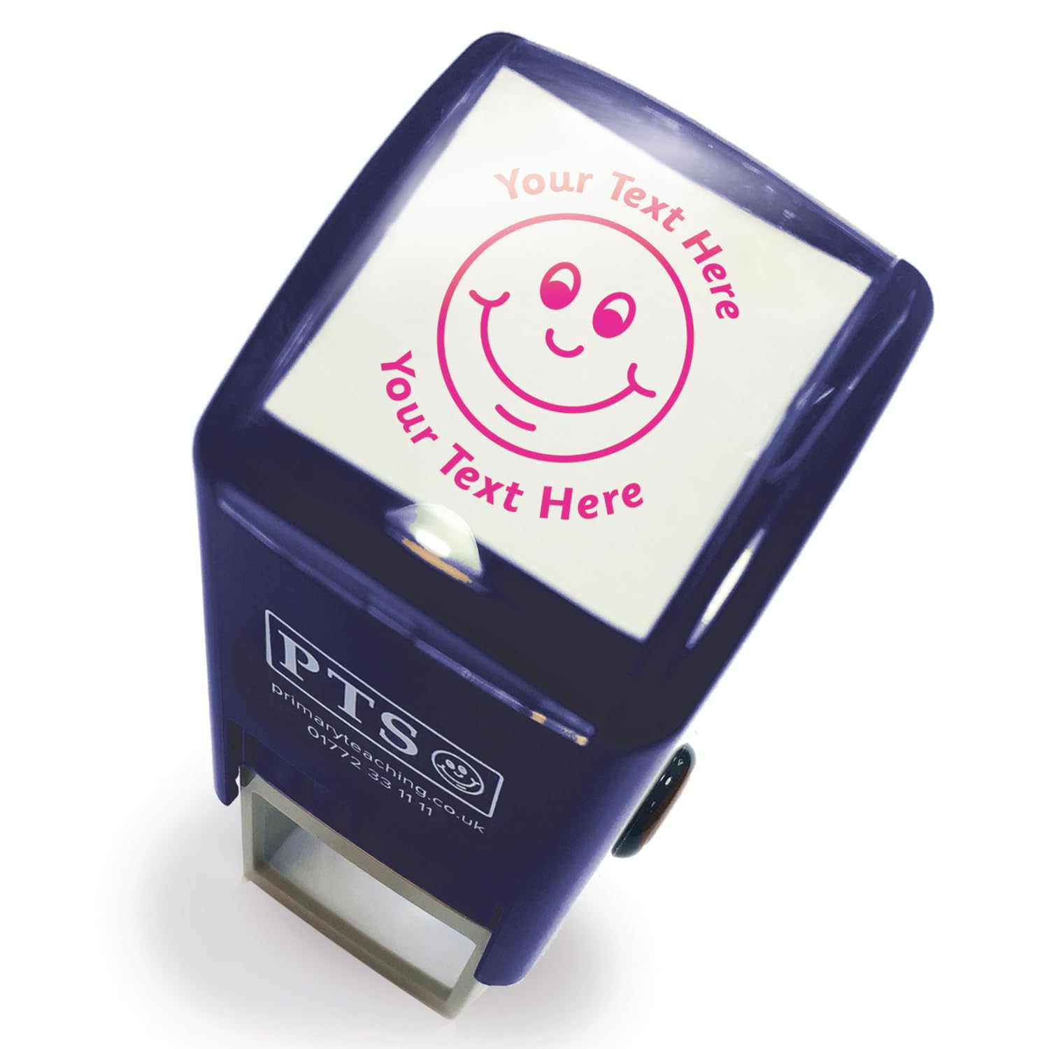Personalised Smiley Face School Teachers Reward Feedback Marking Stamper Stamp 25mm Primary Teaching Services (Magenta)
