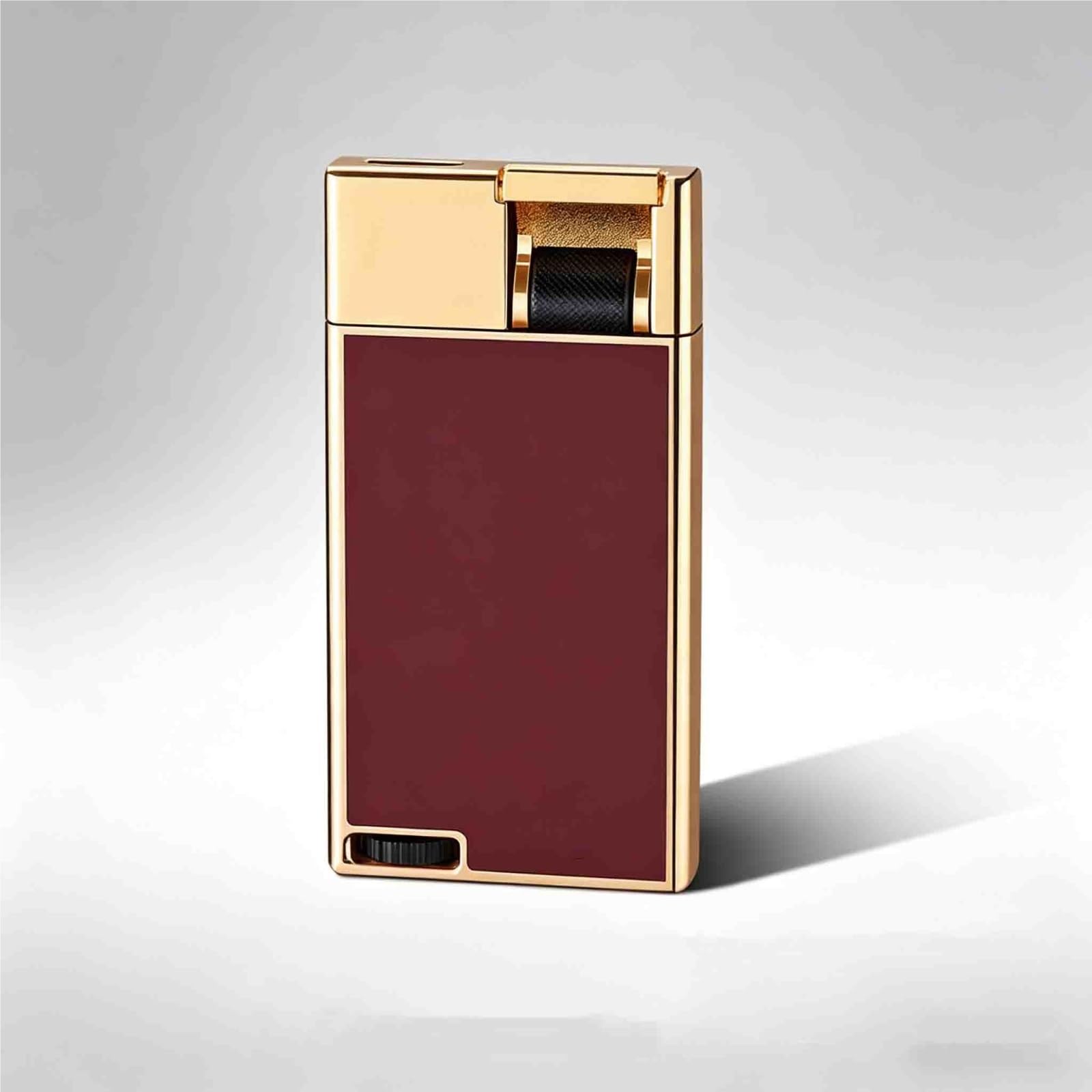 OGQBEAPC Windproof Jet Lighter — 9mm Ultra-Slim Direct-Flame Butane Lighter with Visible Fuel Window and Adjustable Flame — Designed for Men(D)